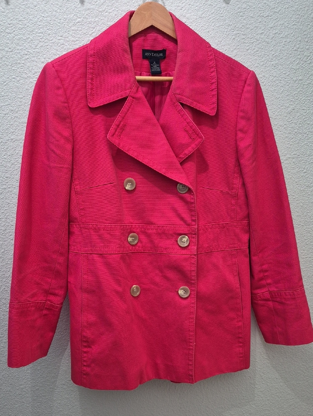 Ann Taylor Hot Pink Cotton Jacket In Medium